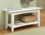 Alaterre Furniture Shaker Cottage Bench with Shelf, Ivory - Image 5