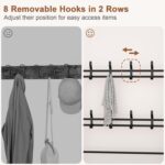 darsun Entryway Coat Rack, Shoe Rack for Entryway, Coat Rack Freestanding with 4-Tier Storage Shelves and 8 Double Hooks, for Living Room, Bathroom, Hallway, 60CM/21.6 IN - Image 3