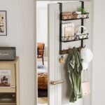 YINMIT Over The Door Hooks Organizer, Over Door Storage with 5 Hooks and 2 Mesh Baskets, Door Hanger Hook, Over The Door Towel Rack, Over Door Hanger for Bathroom, Bedroom, Kitchen - Image 3
