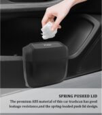 2PCS Car Trash Can with Lid + 60PCS Garbage Bags,Mini Trash Can Interior Accessories for Door/Seat/Center Console/Home/Office,Multifunctional Car Organizers and Storage (Black) - Image 4