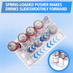 SOLY Drink Organizer for Fridge, Automatic Soda Can Dispenser with Pusher, 5-Row Refrigerator Drink Organizer Holds 25–30 Cans, 14.96" Deep - Image 3