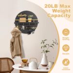 Key Holder for Wall, Key and Mail Holder Organizer with - Key Holder Wall Mount - Round Wooden Rustic Home Decor for Entryway, Mudroom, Hallway, Kitchen Office (Black) - Image 5