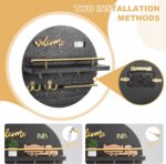 Key Holder for Wall, Key and Mail Holder Organizer with - Key Holder Wall Mount - Round Wooden Rustic Home Decor for Entryway, Mudroom, Hallway, Kitchen Office (Black) - Image 6