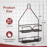 TreeLen Shower Caddy over Shower Head Hanging Bathroom Caddy for Bathroom Organizer 4 Hooks Shampoo Holder-Bronze - Image 4