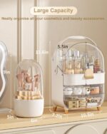 Makeup Organizer, Skincare Holder Bathroom Counter Organizer, Storage Box Cosmetic Display Cases, Teen Girl Gifts Trendy Stuff Make up Organizers for Vanity, Dresser, Countertop (Rose Gold) - Image 3