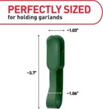 Command Garland Holder, Fireplace Mantle Garland Holder for Displaying Garlands, Wreaths, and Holiday Decor Without Leaving Damage, Holes, or Residue, Holds 2lbs, Green, 6 Pack - Image 3