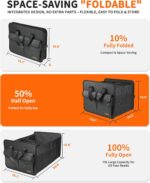 Sturdy Car Trunk Organizer – Large Capacity Trunk Organizer for SUVs & Sedans, Hard-Shell One-Piece Design with Cute Print, Collapsible and Durable Car Organizers (Black Leopard 70L) - Image 4