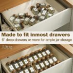 Bamboo Spice Rack Organizer - 3 Tier Foldable Wooden Spice Rack for Countertop, Cabinet & Drawer- Organic Bamboo-Extra Sturdy Wooden Spice Shelf, No Spice Jars Included - Image 4