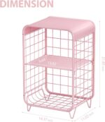 APEXCHASER Cute Kids Pink Nightstand,Metal Side Table,3 Tier End Table with Storage,Vintage Bedside Table,Girls Bedroom Furniture for Living Room,Bedroom,Dorm - Image 4