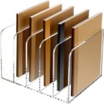 SANRUI Acrylic File Organizer, Clear Magazine File Holder Desk Organizer for Office Organization and Storage with 5 Vertical Compartments, Desktop Bookshelf for Home Office Organization - Image 5
