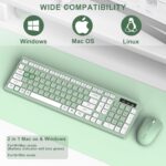 Wireless Keyboard and Mouse Combo, Full-Sized Wireless Keyboard and Adjustable DPI Mouse, 2.4GHz USB Receiver, Silent Keyboard and Mouse for PC, Windows, MAC, Desktop, Laptop (Avocado Green) - Image 5