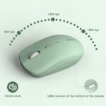 Wireless Keyboard and Mouse Combo, Full-Sized Wireless Keyboard and Adjustable DPI Mouse, 2.4GHz USB Receiver, Silent Keyboard and Mouse for PC, Windows, MAC, Desktop, Laptop (Avocado Green) - Image 7