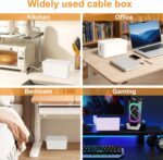 Cable Management Cord Cover Wire Hider Box Concealer Organizer Protector System for Home Theater Entertainment Center Office School (Mini,White) - Image 5