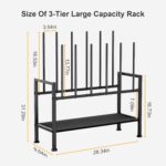DIMJ Free Standing Shoe Racks - 3-Tier Boot Rack, Black Metal Storage Organizer for Tall Boots, Sneakers, Closet Organizer, Multiuse Shoe Rack, Fits 6 Pairs - Image 3