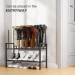 DIMJ Free Standing Shoe Racks - 3-Tier Boot Rack, Black Metal Storage Organizer for Tall Boots, Sneakers, Closet Organizer, Multiuse Shoe Rack, Fits 6 Pairs - Image 5