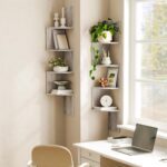 HOOBRO Corner Shelf Wall-Mounted, Set of 2 Floating Corner Shelves, 4-Tier Corner Bookshelves for Wall Decor in Living Room, Bedroom, Bathroom, Home Office, Greige BG25BJP201 - Image 3