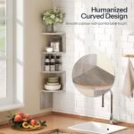 HOOBRO Corner Shelf Wall-Mounted, Set of 2 Floating Corner Shelves, 4-Tier Corner Bookshelves for Wall Decor in Living Room, Bedroom, Bathroom, Home Office, Greige BG25BJP201 - Image 7