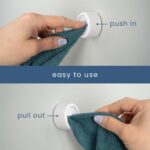 S&T INC. Round Adhesive Push Towel Hooks for Kitchen, Hand and Dish Towels, Matte White, 4 Pack - Image 4