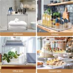 3 Tier Bathroom Counter Organizer, Multi-Purpose Cosmetics Skincare Shelf, Fits A4 Size Makeup Organizer for Office and Vanity Tray, Countertop Storage Solution for Kitchen,Bath.(Clear) - Image 5