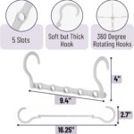 Mr. Pen- Space Saving Hangers for Clothes, 24 pcs, White, Bulk Plastic Multi Clothes Hangers Space Saving, 5 Slots, 360° Rotating Hooks - Image 4