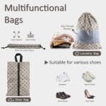 U+U 5 Set Packing Cubes for Travel Essentials Ultralight Luggage Packing Organizers with Laundry Bag and Shoe Bag for Vacation, Business Trip and Camping (Brown Polka Dot) - Image 5