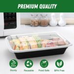 50 Pack (100-Piece) 28 oz Meal Prep Containers Reusable with Lids, Sturdy Leakproof & Food Safe, Microwave, Freezer, Dishwasher Safe Prep Containers, To Go Take Out Plastic Food Storage - Image 4