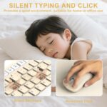 Wireless Keyboard and Mouse Combo, Full-Sized Wireless Keyboard and Adjustable DPI Mouse, 2.4GHz USB Receiver, Keyboard and Mouse for PC, Windows, Desktop, Laptop (Latte Color) - Image 4