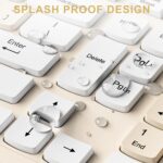 Wireless Keyboard and Mouse Combo, Full-Sized Wireless Keyboard and Adjustable DPI Mouse, 2.4GHz USB Receiver, Keyboard and Mouse for PC, Windows, Desktop, Laptop (Latte Color) - Image 5