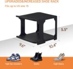 5 Tiers Shoe Rack Organizer for Closet Shoe Holder Storage Narrow Plastic Vertical, Free Standing Shoe Rack Shelf for Entryway Stackable Stability DIY, Black - Image 3
