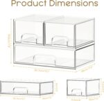 Criusia Stackable Storage Drawers, 3 Pack Clear Acrylic Makeup & Bathroom Organizer, Versatile Storage Bins for Vanity, Under Sink, Kitchen Cabinets & Pantry - Image 3