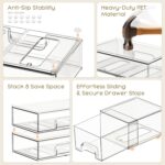 Criusia Stackable Storage Drawers, 3 Pack Clear Acrylic Makeup & Bathroom Organizer, Versatile Storage Bins for Vanity, Under Sink, Kitchen Cabinets & Pantry - Image 5