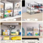 Criusia Stackable Storage Drawers, 3 Pack Clear Acrylic Makeup & Bathroom Organizer, Versatile Storage Bins for Vanity, Under Sink, Kitchen Cabinets & Pantry - Image 6