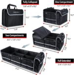 Farasla Waterproof Trunk Organizer with Insulated Leakproof Cooler Bag, Foldable Cover, Adjustable Securing Straps (Black) - Image 3