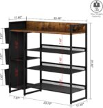 Shoe Racks Bench,Shoe Organizer with Bench for Closet- Free Standing Boot and Shoe Rack with Storage Bag for High Heels, Entryway, Hallways, Closets, Dormitory Rooms,Brown 4-Tier - Image 4