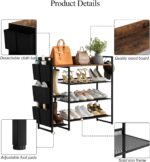 Shoe Racks Bench,Shoe Organizer with Bench for Closet- Free Standing Boot and Shoe Rack with Storage Bag for High Heels, Entryway, Hallways, Closets, Dormitory Rooms,Brown 4-Tier - Image 5