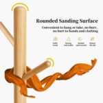 Wooden Coat Rack, Free Standing Coat Stand with 8 Hooks and 3 Height Options, Sturdy Kids Coat Tree Easy to Assemble, for Entryway Home Office Jackets Hat Purse Natural YD-1010 - Image 3