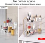 GTI 2 Tier Bathroom Counter Organizer, Multi-Function Corner Bathroom Organizer Countertop,Makeup Organizer Perfume for Dresser Vanity Tray, Spice Rack Organizer for Kitchen (Clear) - Image 5