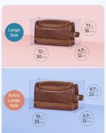 Elviros Toiletry Bag for Mens PU Leather Travel Organizer Kit with Hanging hook, Large Water-resistant Toiletries Bathroom Shaving Bag, Gift For Men (Dark Brown) - Image 7