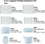 Travel Packing Cubes 8 Pcs Set, Luggage Packing Organizers with Shoe Bag and Toiletry Bag - Image 3