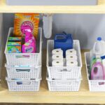 Simple Houseware Plastic Stackable Storage Basket Pantry Organizer, 6 Pack, 14.5" x 8.5" x 3.5", White - Image 4