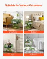 VEVOR Acrylic Nightstand Side Table, Modern Clear End Table with Storage Shelf, Transparent Small Bedside Table for Bedroom, Home Decor, Living Room, No Assembly Needed, Green - Image 8