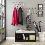 Modway Gumball Mid-Century Wall-Mounted Coat Rack in Caramel - Image 3