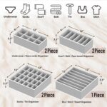 Simple Houseware Closet Underwear Organizer Drawer Divider Assorted 7 Pieces, Gray - Image 3