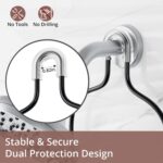 KEGII EXTRA Soap Holders x2 Shower Caddy Hanging, Never Rust Over Showerhead Organizer, Built in 9 Shaver Hanging hooks - Image 3