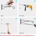 8" Plant Hangers 6 Pack, Hanging Plant Bracket for Wall Fence Porch Outdoor Indoor, Metal Plant Hooks for Basket, Flower, Planter, Feeder, Lantern, Wind Chime - Image 3