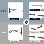 8" Plant Hangers 6 Pack, Hanging Plant Bracket for Wall Fence Porch Outdoor Indoor, Metal Plant Hooks for Basket, Flower, Planter, Feeder, Lantern, Wind Chime - Image 8