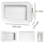 LETGO Clear Makeup Bags, TSA Approved Toiletry Bag with Zipper, Clear Makeup Organizer Fit Carry-on Travel Essentials,Clear Cosmetic Bags for Women Men (C-Beige) - Image 3