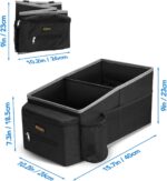 Car Seat Organizer - Backseat Car Organizer with Cup Holders, Car Storage Organization for Front Back Passenger Seat, Road Trip Essentials Kids for Travel Car Accessories, Black - Image 3