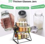 Rotating Spice Rack Organizer for Large Cabinets Kitchen Countertop with Thicken Spice Jars and Labels, Spinning Like Ferris-Wheel, Metal (M) - Image 6