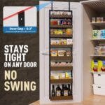 8-Tier Over The Door Pantry Organizer | Spice Rack Wall Mount with No-Shake Design, Adjustable Baskets | Hanging Seasoning Shelves, Storage Organization for Kitchen Cabinet & Closet - Image 4